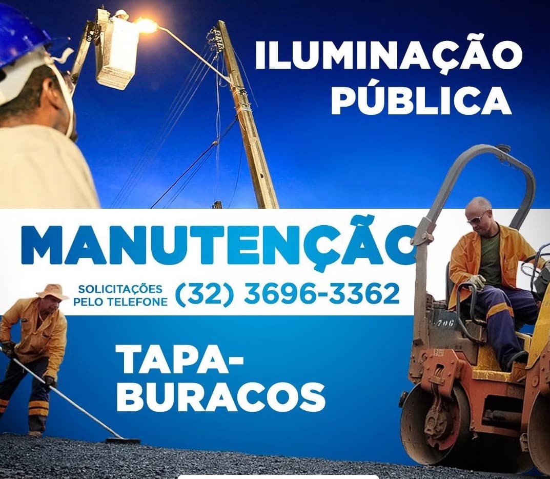 Serviços de manutenção de iluminação pública e tapa-buracos