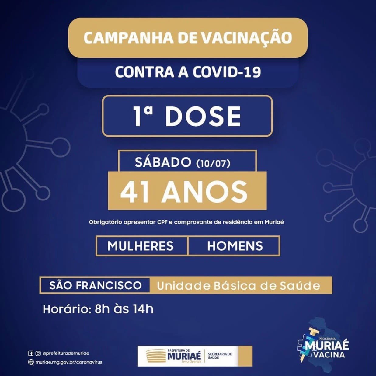 Campanha de Vacinação Contra a Covid- 19 em Muriaé